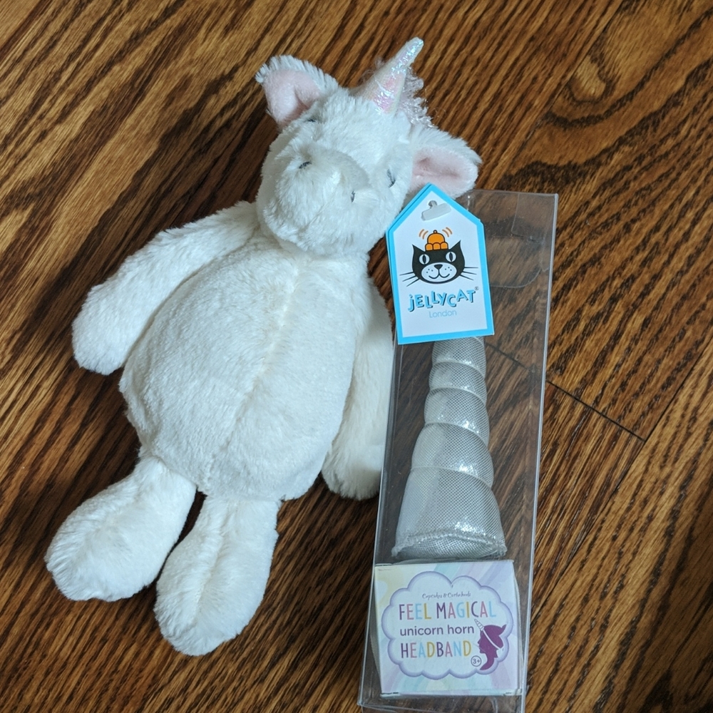 NWT Jellycat Unicorn and NWT Unicorn Headband